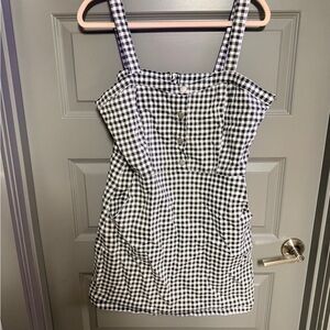 No Boundaries Black and White Checkered Dress